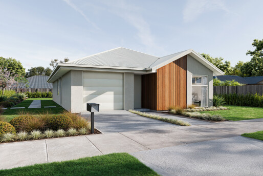 Lot 148 Belfast Subdivision   Render Option 1 Rockcote Concrete & Cedar   Final
