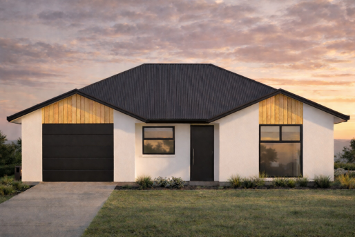 Lot 275 Earlsbrook   Render Modern house at sunset with vibrant sky