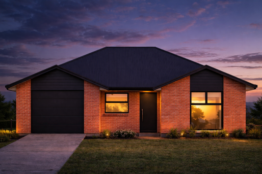 Lot 299 Earlsbrook   Render Twilight glow on a modern home