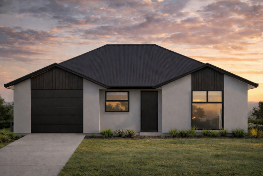 Lot 323 Earlsbrook   Render Modern suburban house at sunset