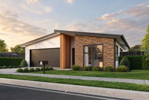 Lot 398 Arbor Green   Render Modern Home with Autumn Schist Façade