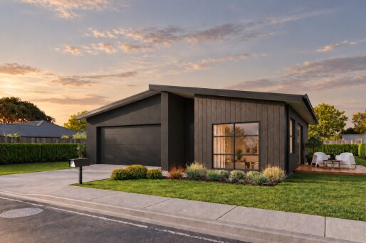 Lot 409 Arbor Green   Render Lowered Front Window on Black Clad House